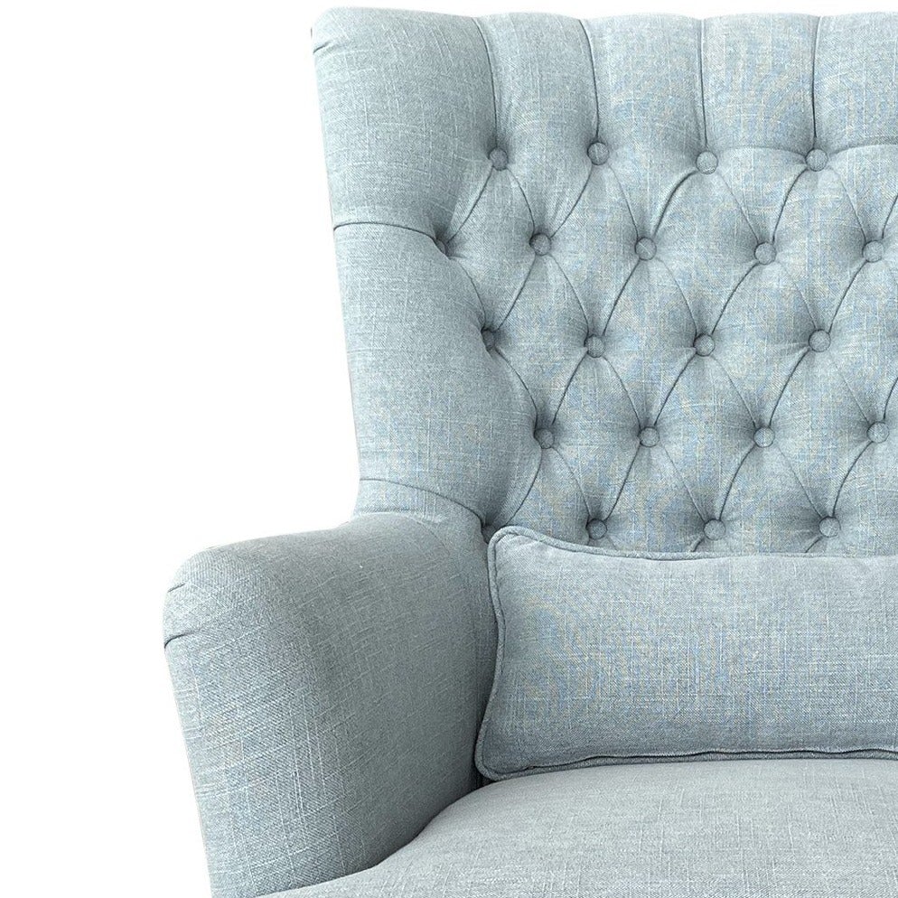 Bayside Hamptons Buttoned Armchair Linen Blend Pistachio, 78cm x 87cm x 109cm (RRP $1499) - Image 2
