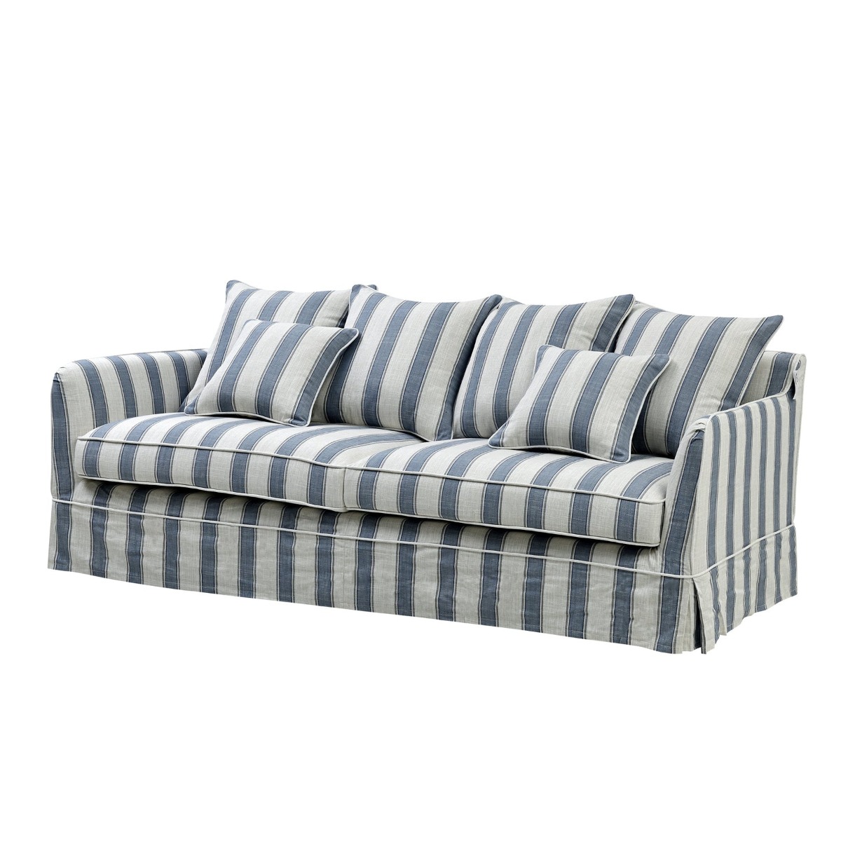 Slip Cover Only - Byron Hamptons 2.5 Seat Sofa Blue Sky, W 190cm D 96cm H 78cm (RRP $899) - Image 9