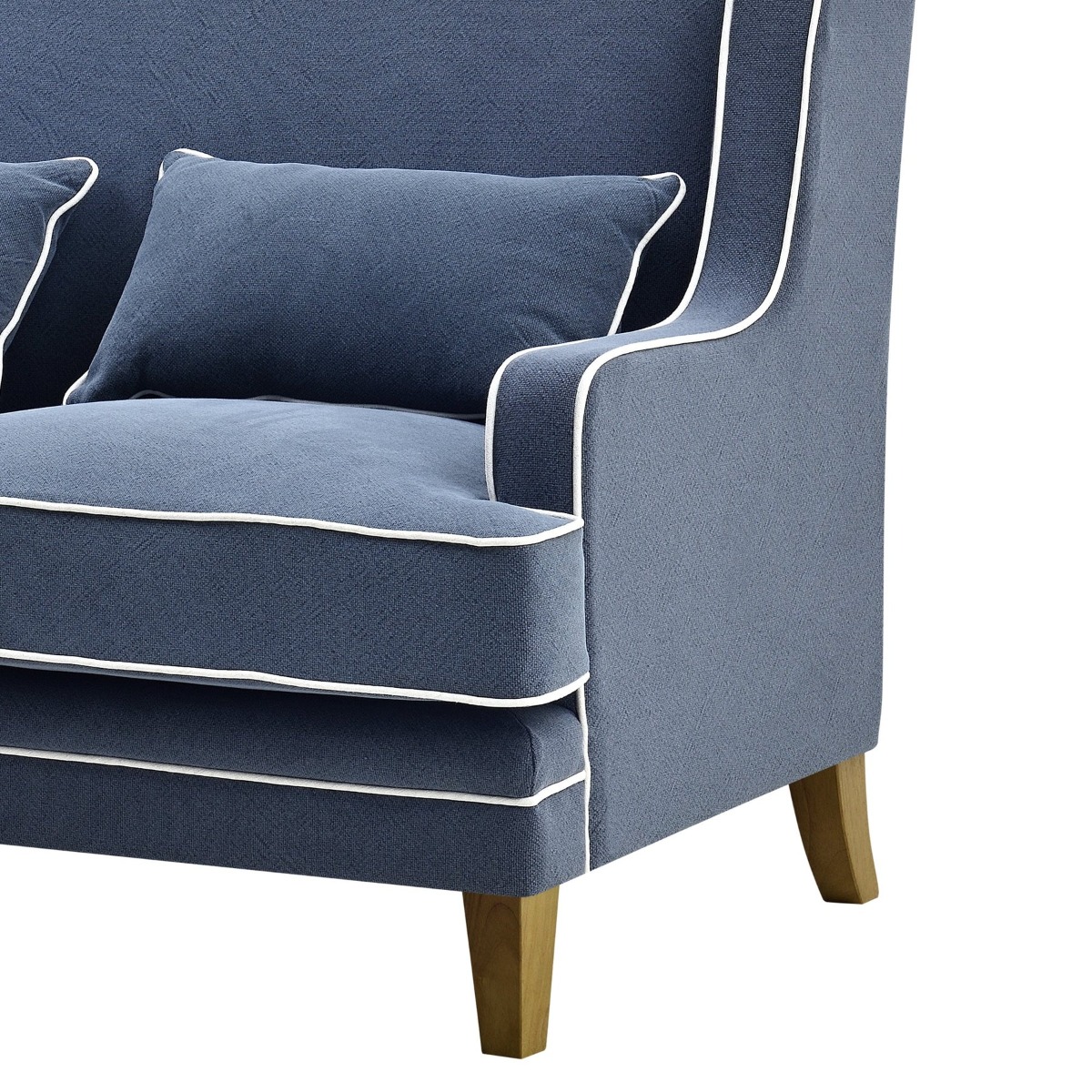 Bondi Hamptons 2 Seat Sofa Navy W/White Piping, W 155cm D 92cm H 94cm (RRP $1999) - Image 6