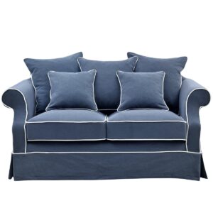 Avalon Hamptons 2 Seat Sofa Navy, W 174cm D 96cm H 81cm (RRP $2599)