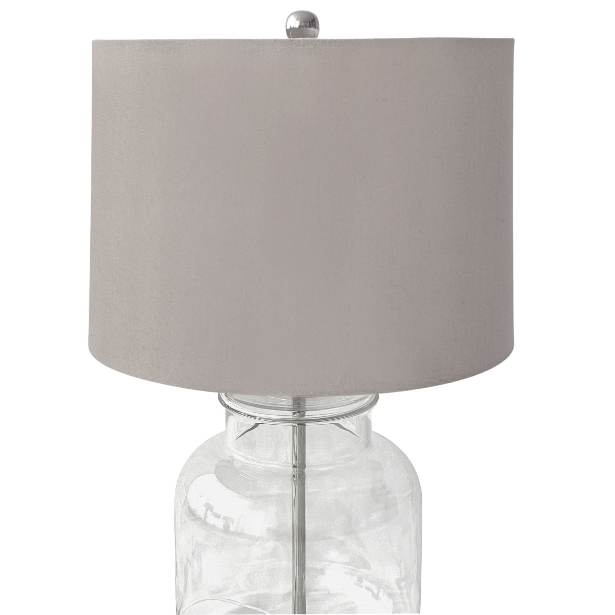 Regency Nickel and Glass Table Lamp with Natural Linen Shade (RRP $249) - Image 3