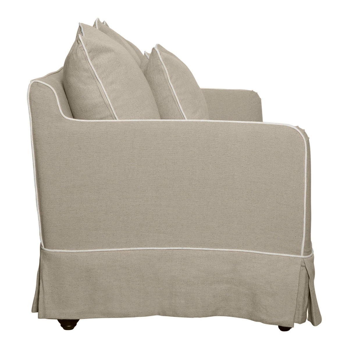 Noosa Hamptons 2 Seat Sofa Natural W/White Piping, W 170cm D 91cm H 80cm (RRP $2279) - Image 4