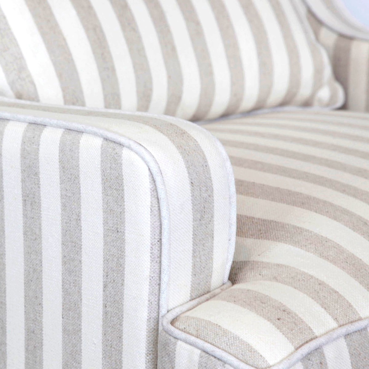 Bondi Hamptons Armchair Natural Stripe, W 92cm D 85cm H 94cm (RRP $1499) - Image 8