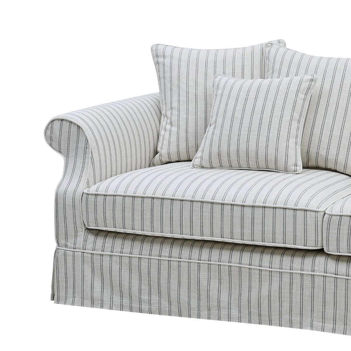 Avalon Hamptons 3 Seat Sofa Stone Stripe, W 226cm D 96cm H 81cm (RRP $3299) - Image 5