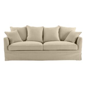 Noosa Hamptons 3 Seat Queen Sofa Bed Beige, W 221cm D 91cm H 80cm (RRP $4279)
