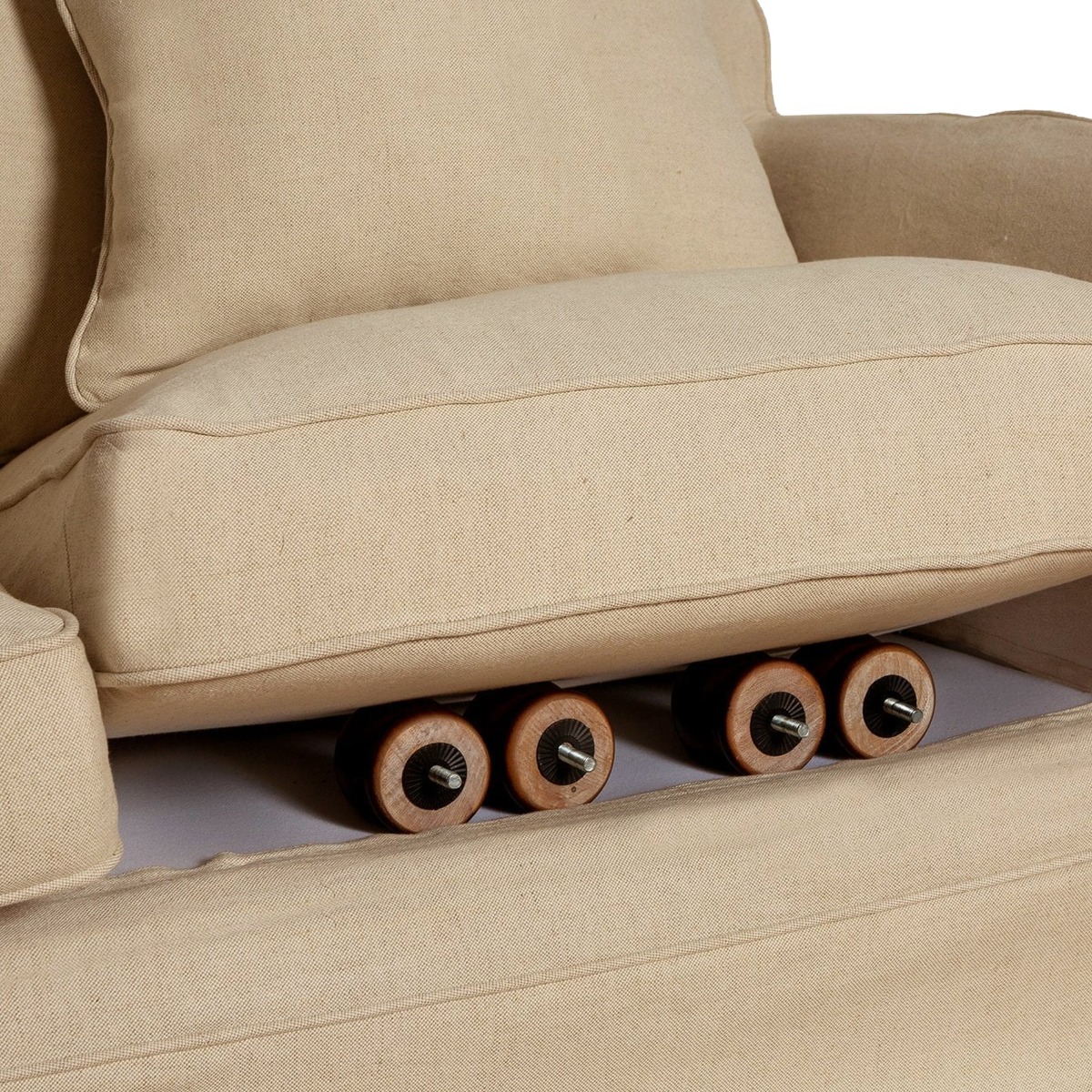 Slip Cover Only - Noosa Hamptons 2 Seat Sofa Beige, W 170cm D 91cm H 80cm (RRP $799) - Image 3