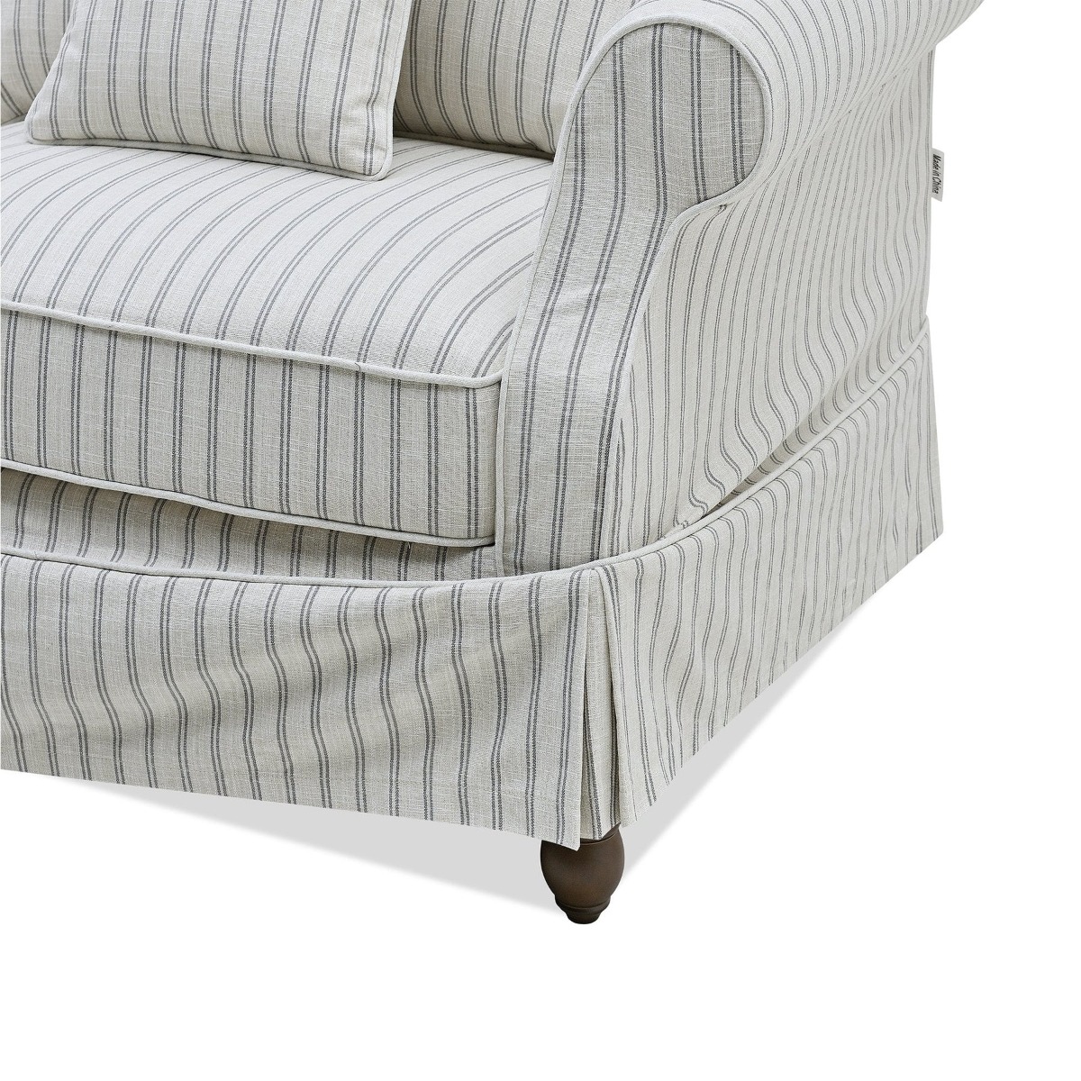 Avalon Hamptons 3 Seat Sofa Stone Stripe, W 226cm D 96cm H 81cm (RRP $3299) - Image 3