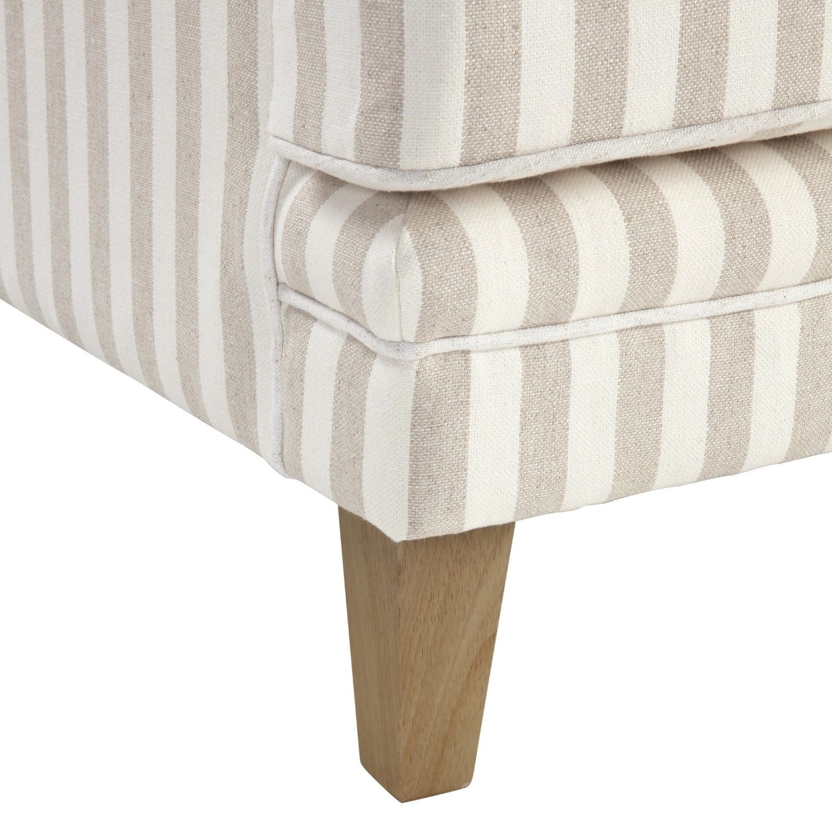Bondi Hamptons 2 Seat Sofa Natural Stripe W/White Piping, W 155cm D 92cm H 94cm (RRP $1999) - Image 7