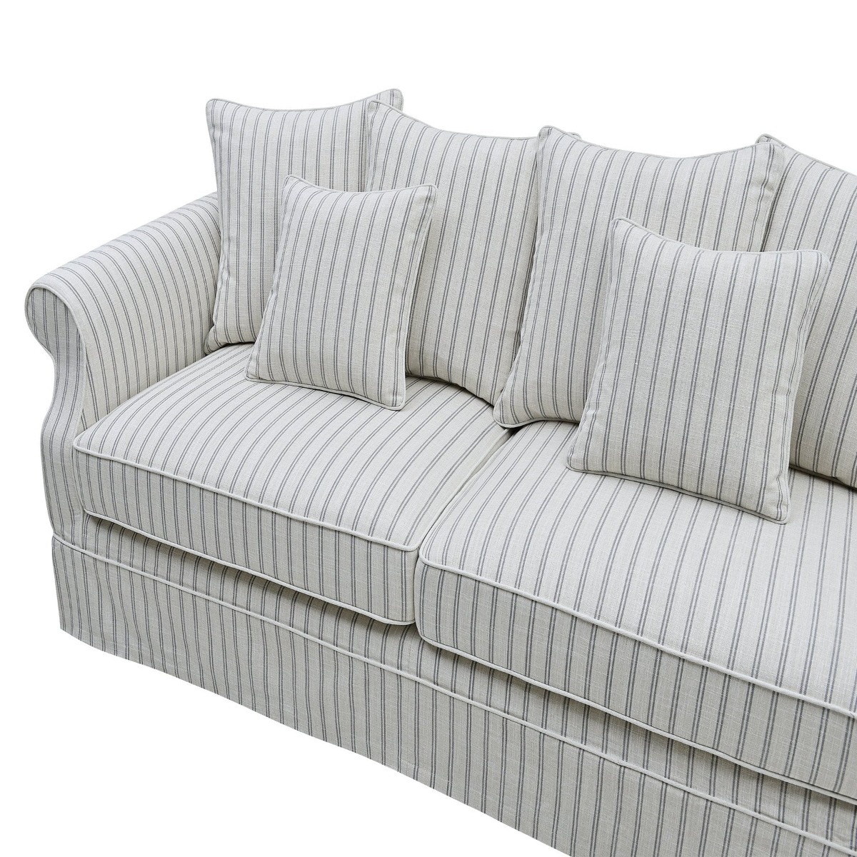 Avalon Hamptons 3 Seat Sofa Stone Stripe, W 226cm D 96cm H 81cm (RRP $3299) - Image 6