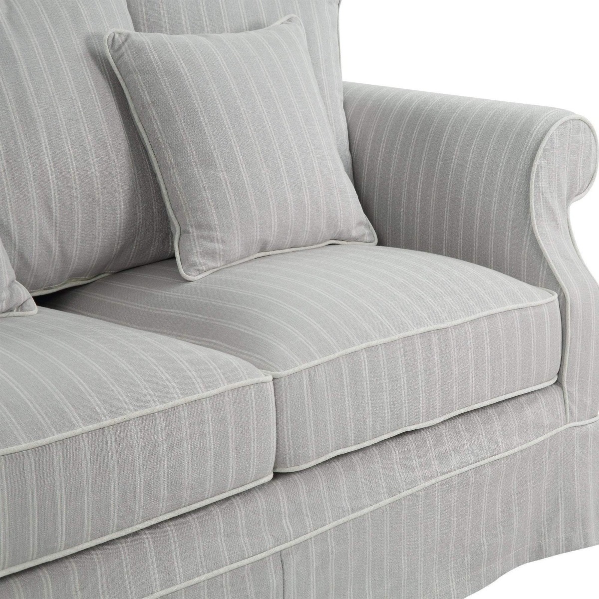 Slip Cover Only - Avalon Hamptons 2 Seat Sofa Cloud Stripe, W 174cm D 96cm H 81cm (RRP $799) - Image 3