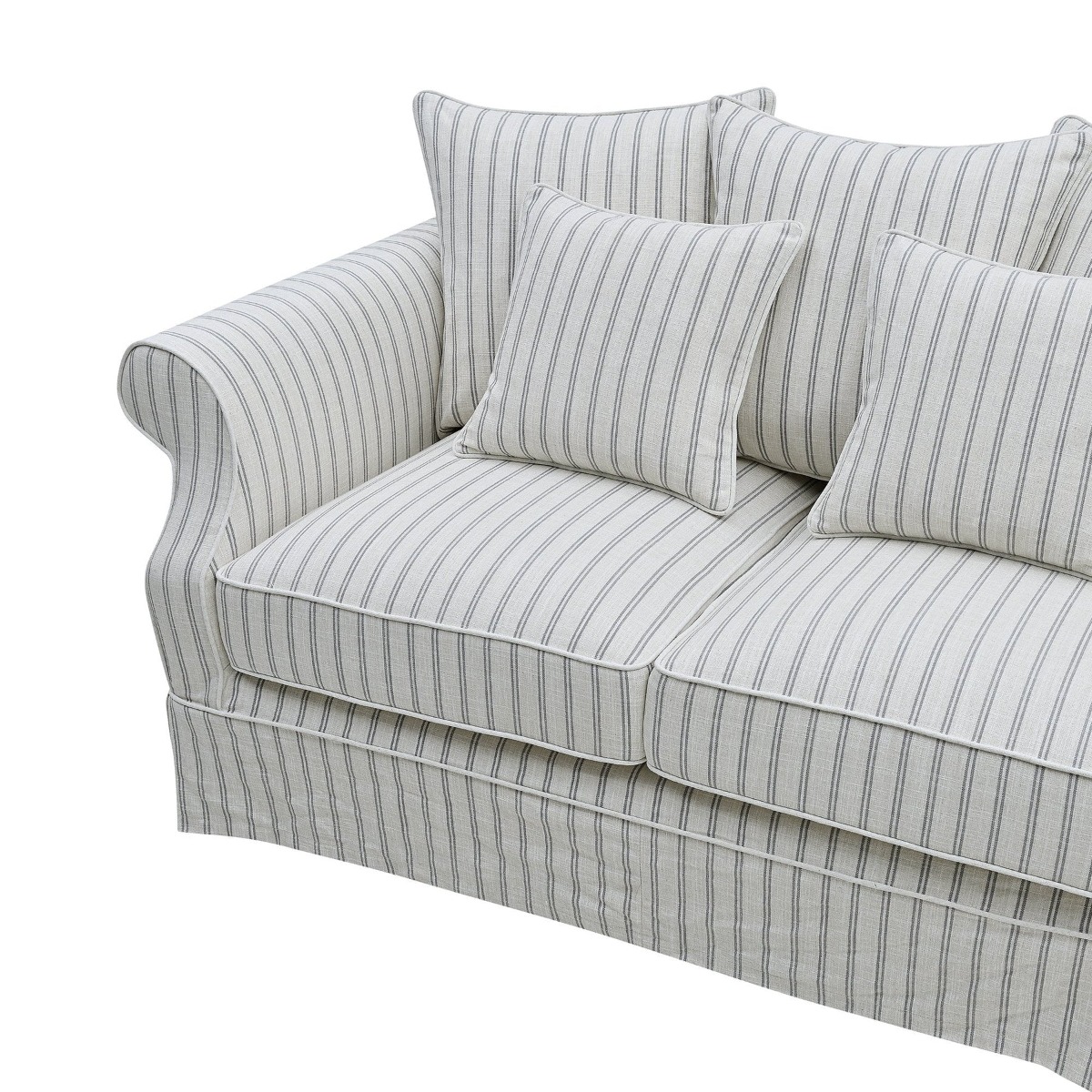 Avalon Hamptons 2 Seat Sofa Stone Stripe, W 174cm D 96cm H 81cm (RRP $2599) - Image 8