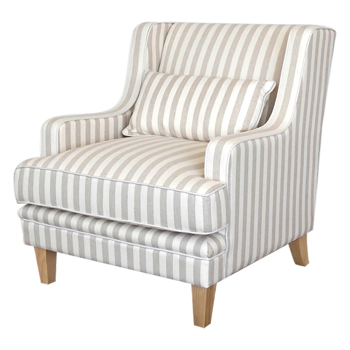 Bondi Hamptons Armchair Natural Stripe, W 92cm D 85cm H 94cm (RRP $1499) - Image 3