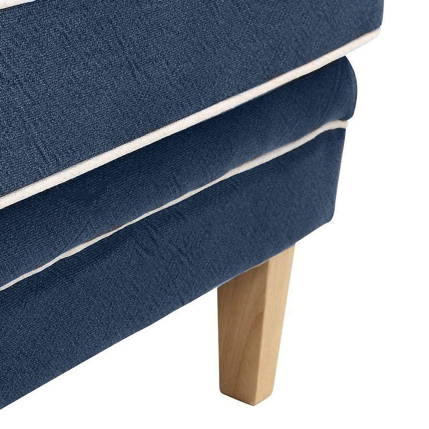 Bondi Hamptons 3 Seat Sofa Navy W/White Piping, W 215cm D 95cm H 94cm (RRP $2499) - Image 5