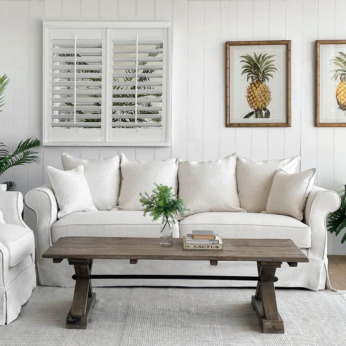 Avalon Hamptons 3 Seat Sofa Ivory, W 226cm D 96cm H 81cm (RRP $3299) - Image 12