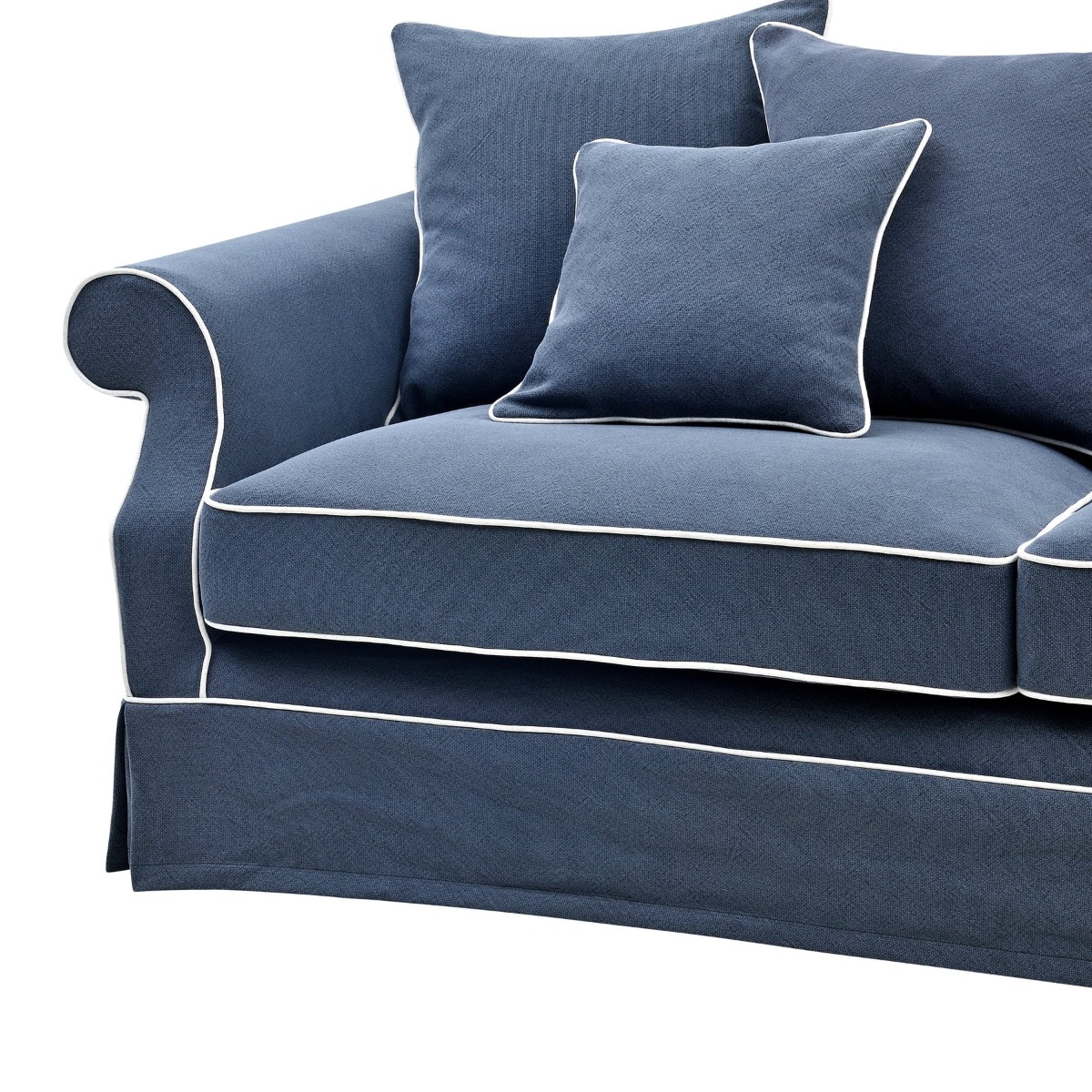 Slip Cover Only - Avalon Hamptons 3 Seat Sofa Navy, W 226cm W 96cm H 81cm (RRP $999) - Image 5