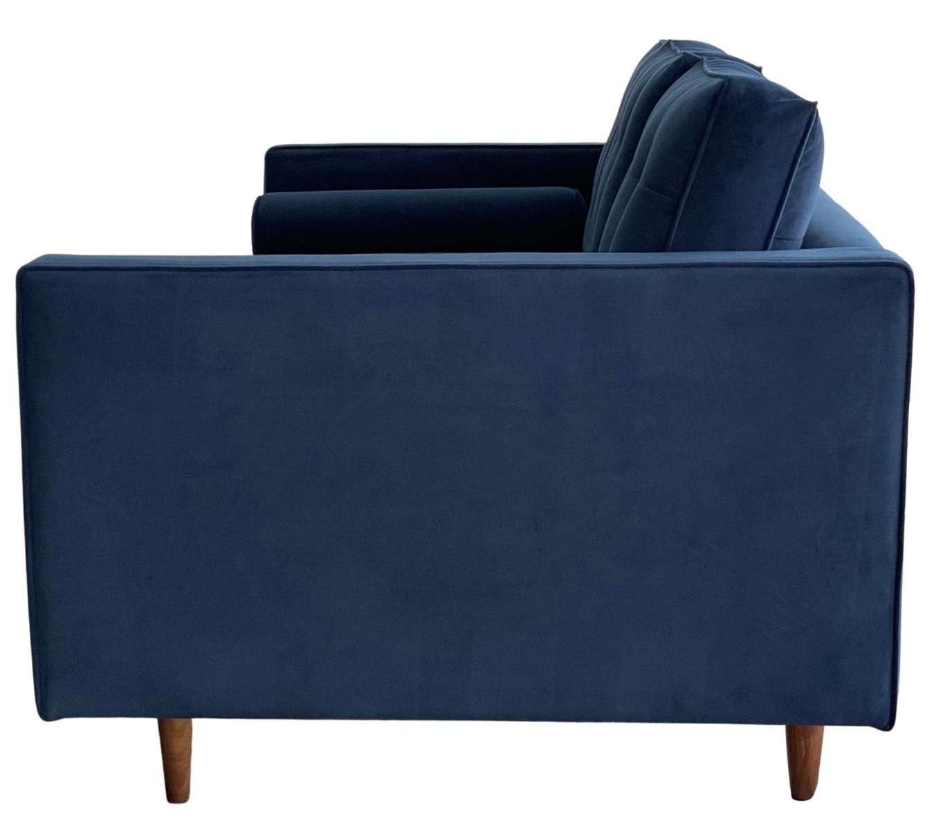 Evie Button Tuffed 3 Seat Sofa Navy Blue Velvet W/ Bolster Cushions, W 205cm D 98cm H 82cm (RRP $2899) - Image 8