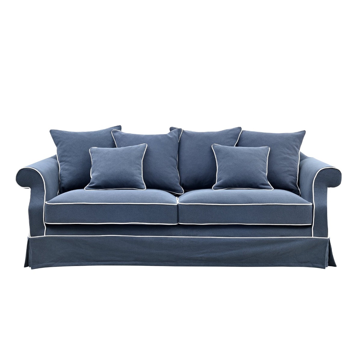 Slip Cover Only - Avalon Hamptons 3 Seat Sofa Navy, W 226cm W 96cm H 81cm (RRP $999) - Image 11