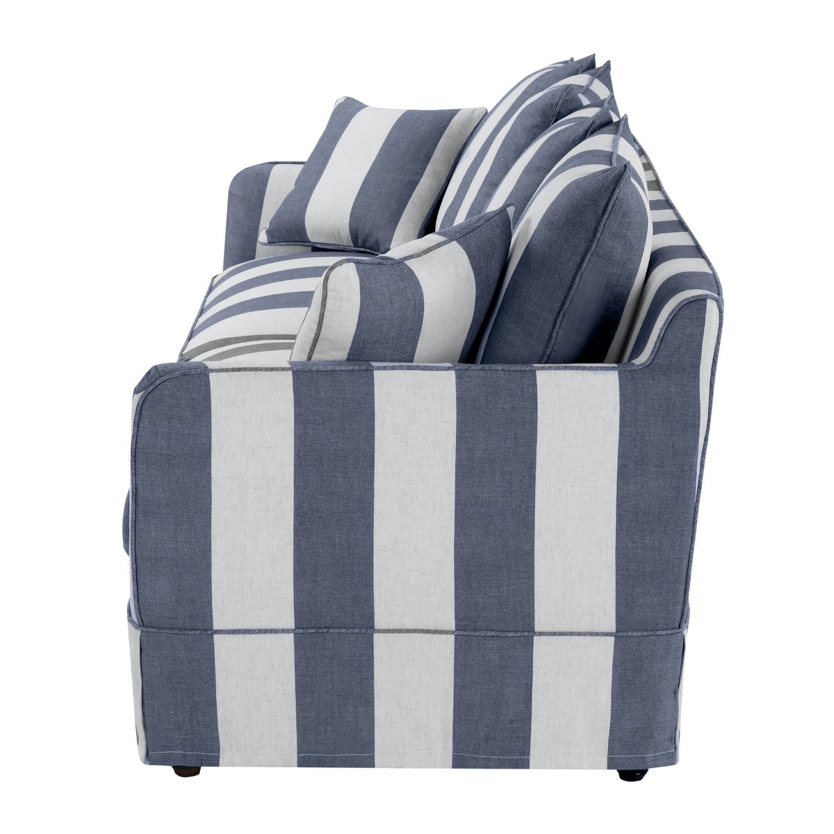 Noosa Hamptons 3 Seat Sofa Denim/Cream Stripe, W 221cm D 91cm H 80cm (RRP $3299) - Image 7