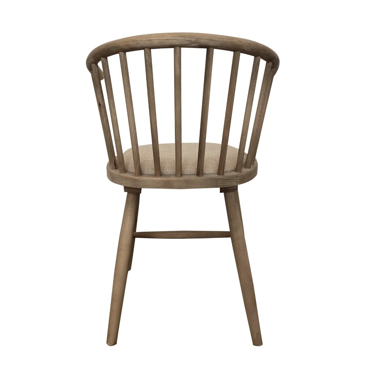 Round Curved Strip Back Elm Wood Dining Chair Natural, W 52cm D 52cm H 81cm (RRP $339) - Image 4