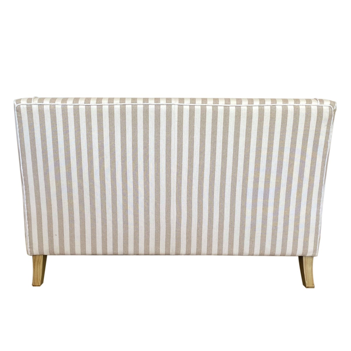 Bondi Hamptons 2 Seat Sofa Natural Stripe W/White Piping, W 155cm D 92cm H 94cm (RRP $1999) - Image 5