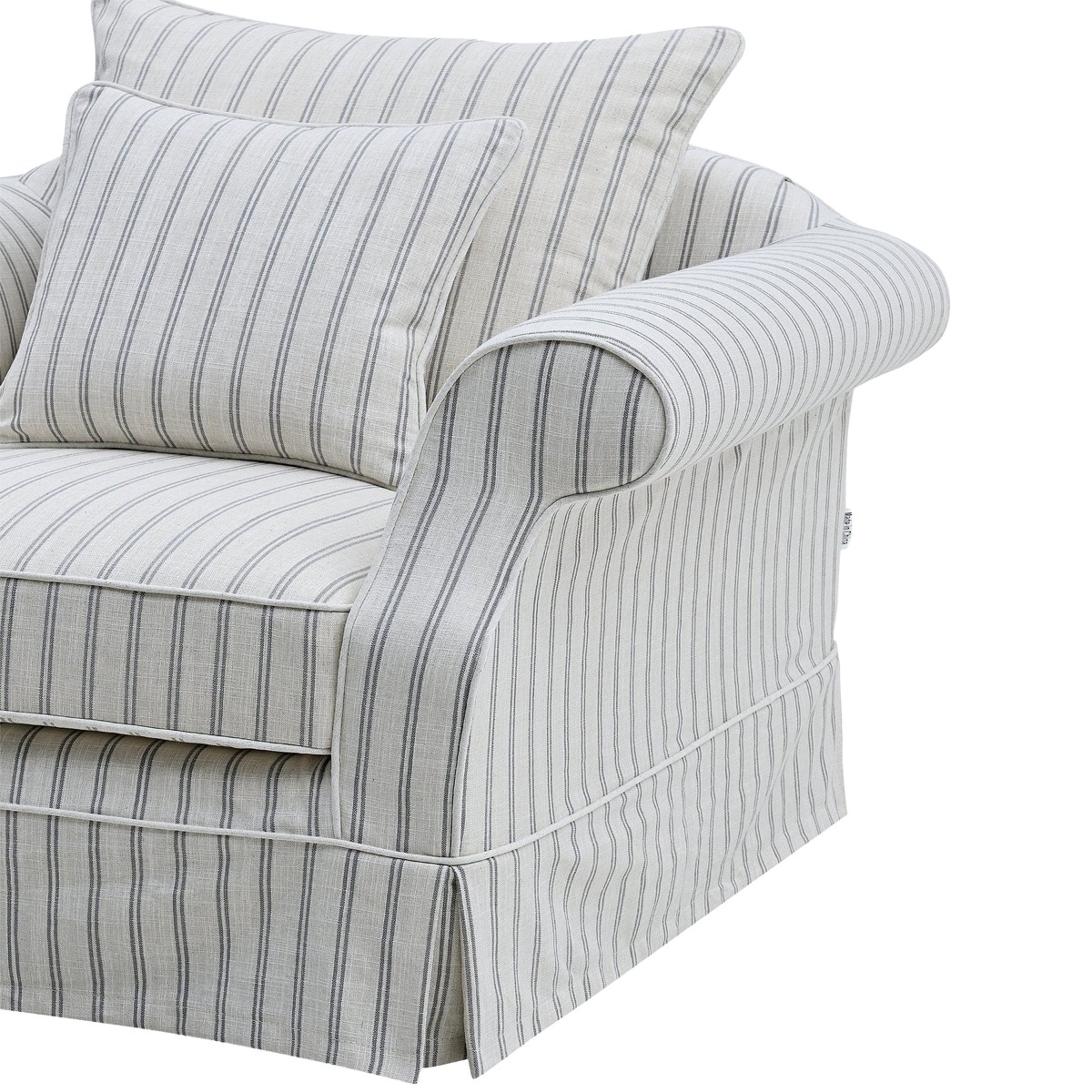 Avalon Hamptons Armchair Stone Stripe, W 109cm D 96cm H 81cm (RRP $1899) - Image 6