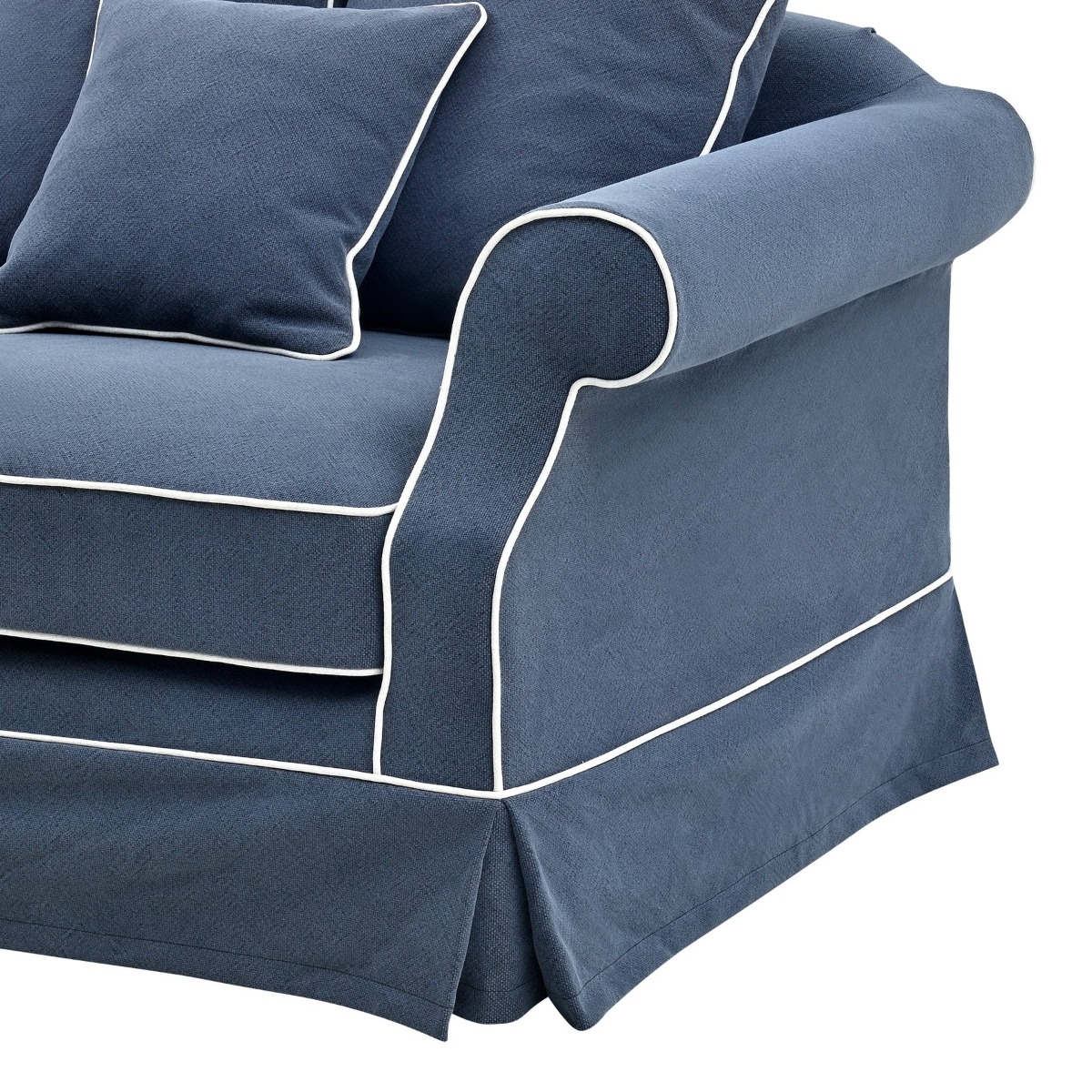 Slip Cover Only - Avalon Hamptons 3 Seat Sofa Navy, W 226cm W 96cm H 81cm (RRP $999) - Image 6