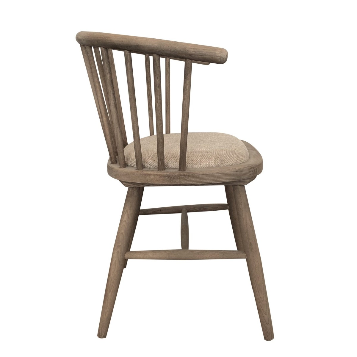 Round Curved Strip Back Elm Wood Dining Chair Natural, W 52cm D 52cm H 81cm (RRP $339) - Image 5
