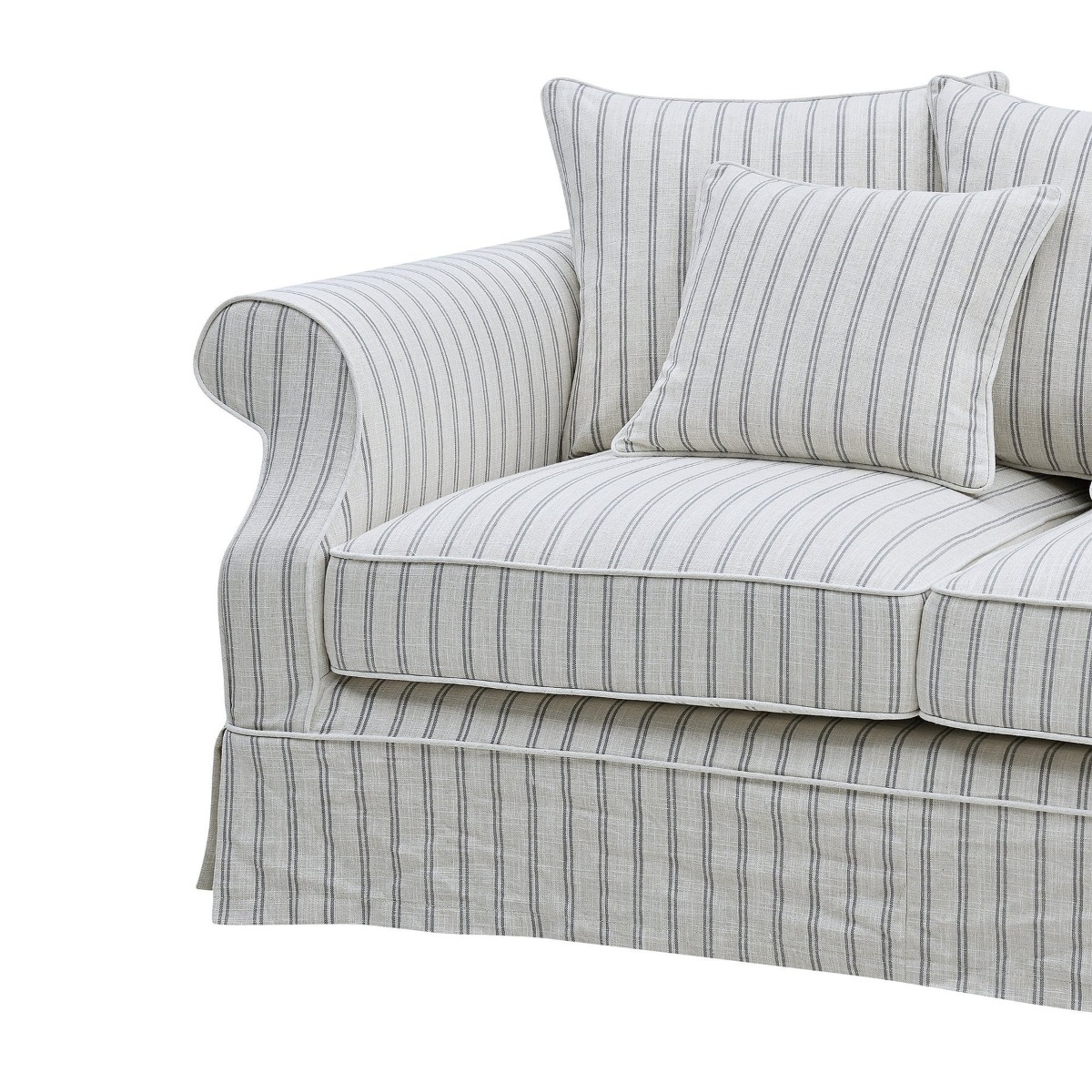 Avalon Hamptons 2 Seat Sofa Stone Stripe, W 174cm D 96cm H 81cm (RRP $2599) - Image 9