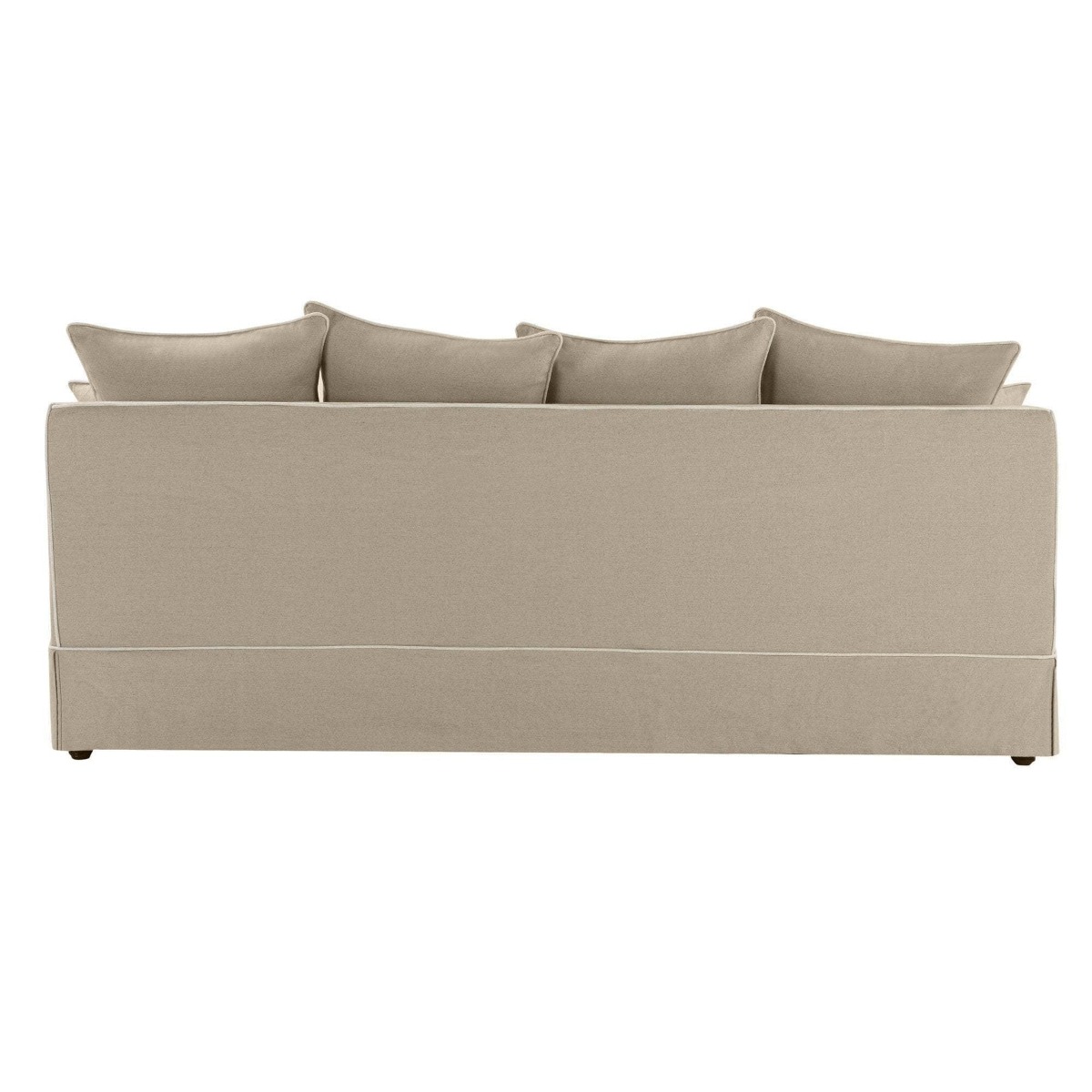 Slip Cover Only - Noosa Hamptons 3 Seat Sofa Natural W/White Piping, W 221cm D 91cm D 80cm (RRP $949) - Image 7