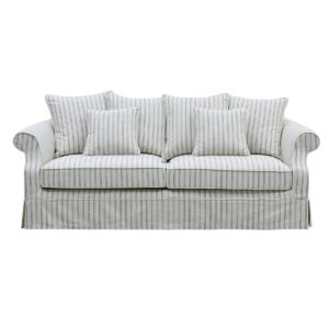 Avalon Hamptons 3 Seat Sofa Stone Stripe, W 226cm D 96cm H 81cm (RRP $3299)