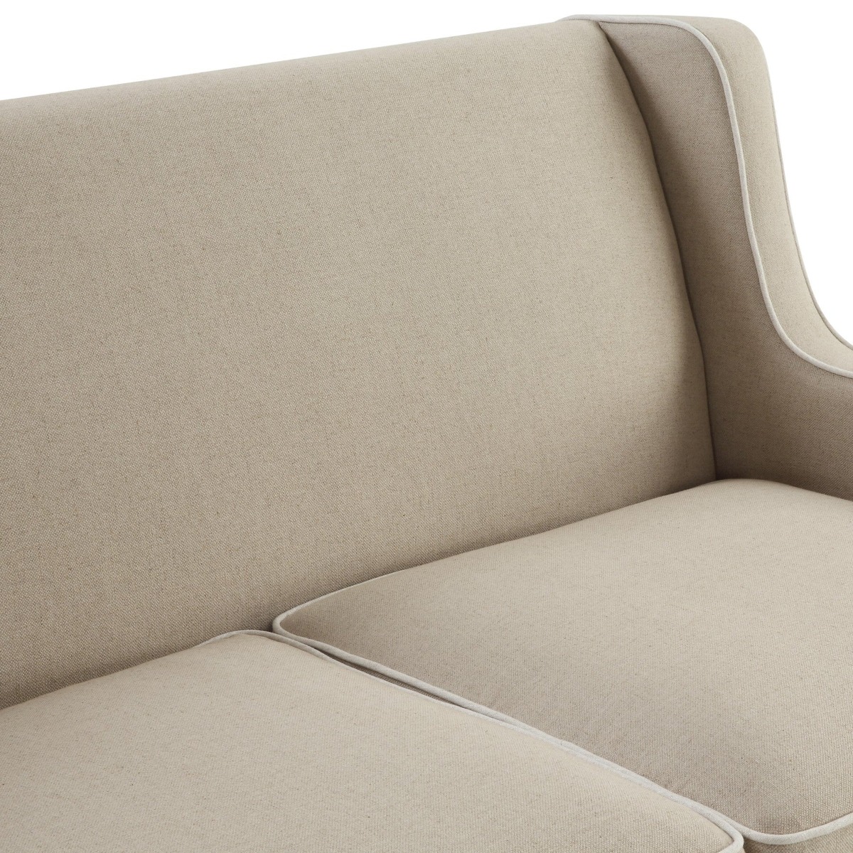 Bondi Hamptons 2 Seat Sofa Natural W/White Piping, W 155cm D 92cm H 94cm (RRP $1999) - Image 7