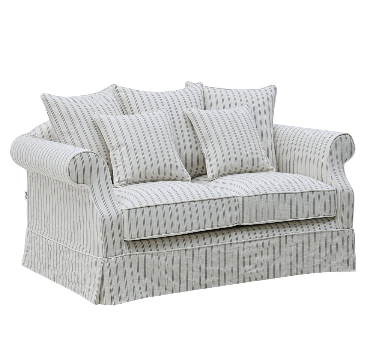 Avalon Hamptons 2 Seat Sofa Stone Stripe, W 174cm D 96cm H 81cm (RRP $2599) - Image 4