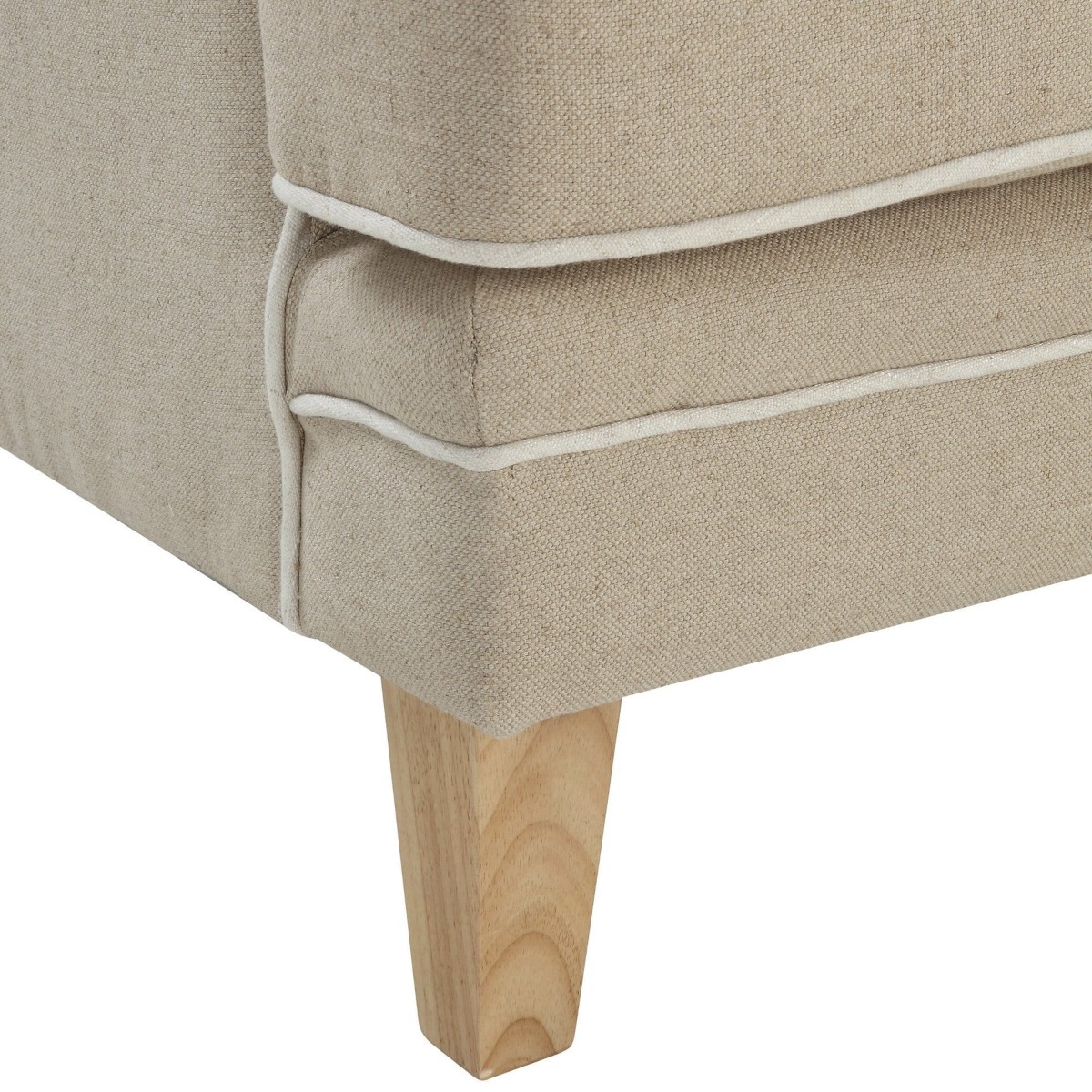 Bondi Hamptons 2 Seat Sofa Natural W/White Piping, W 155cm D 92cm H 94cm (RRP $1999) - Image 11