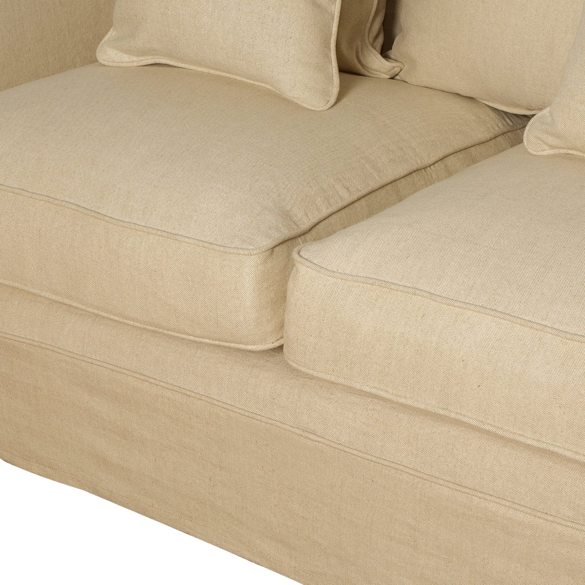 Slip Cover Only - Noosa Hamptons 2 Seat Sofa Beige, W 170cm D 91cm H 80cm (RRP $799) - Image 6