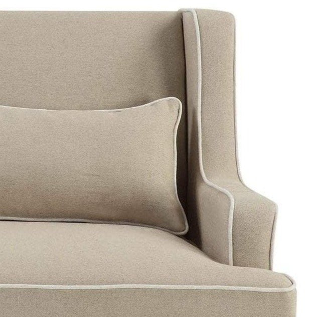 Bondi Hamptons 2 Seat Sofa Natural W/White Piping, W 155cm D 92cm H 94cm (RRP $1999) - Image 8