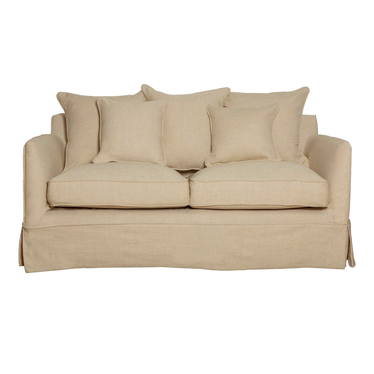 Slip Cover Only - Noosa Hamptons 2 Seat Sofa Beige, W 170cm D 91cm H 80cm (RRP $799) - Image 11