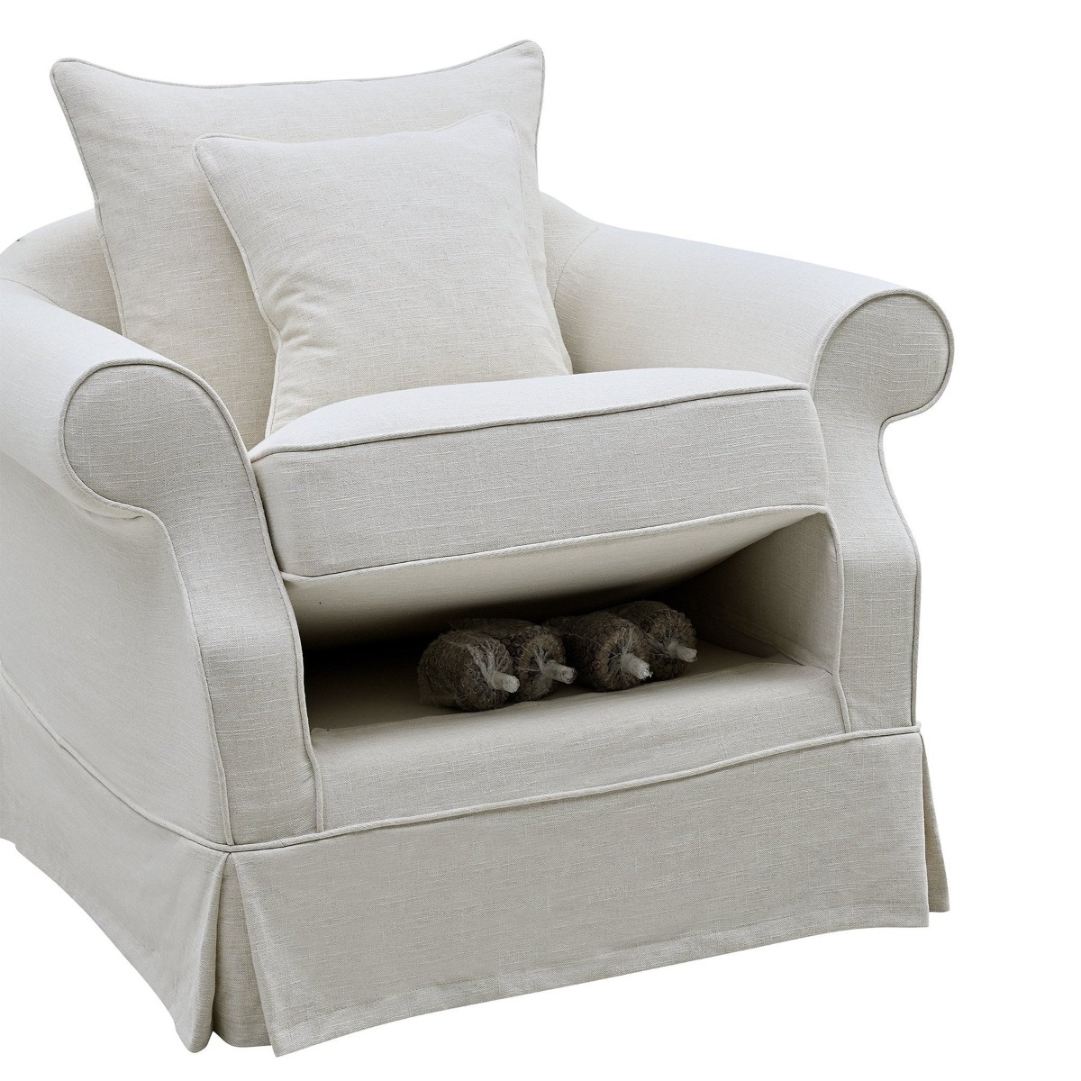 Avalon Hamptons Armchair Ivory, W 109cm D 96cm H 81cm (RRP $1899) - Image 9
