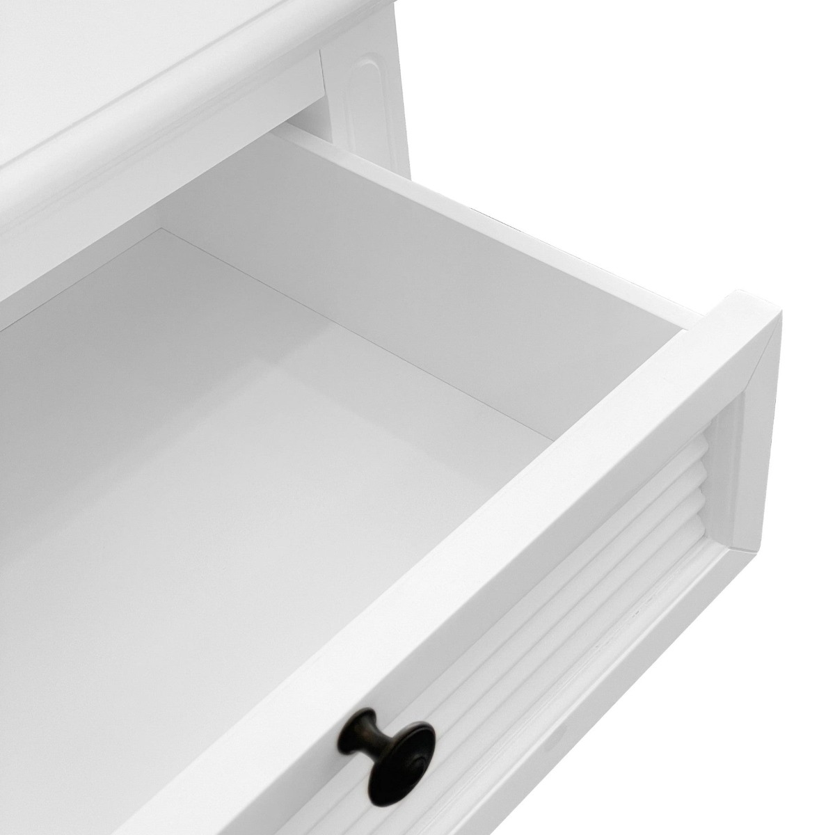 West Beach Hamptons Bedside Table W/Drawer White, W60 cm D60 cm H 65cm (RRP $499) - Image 7