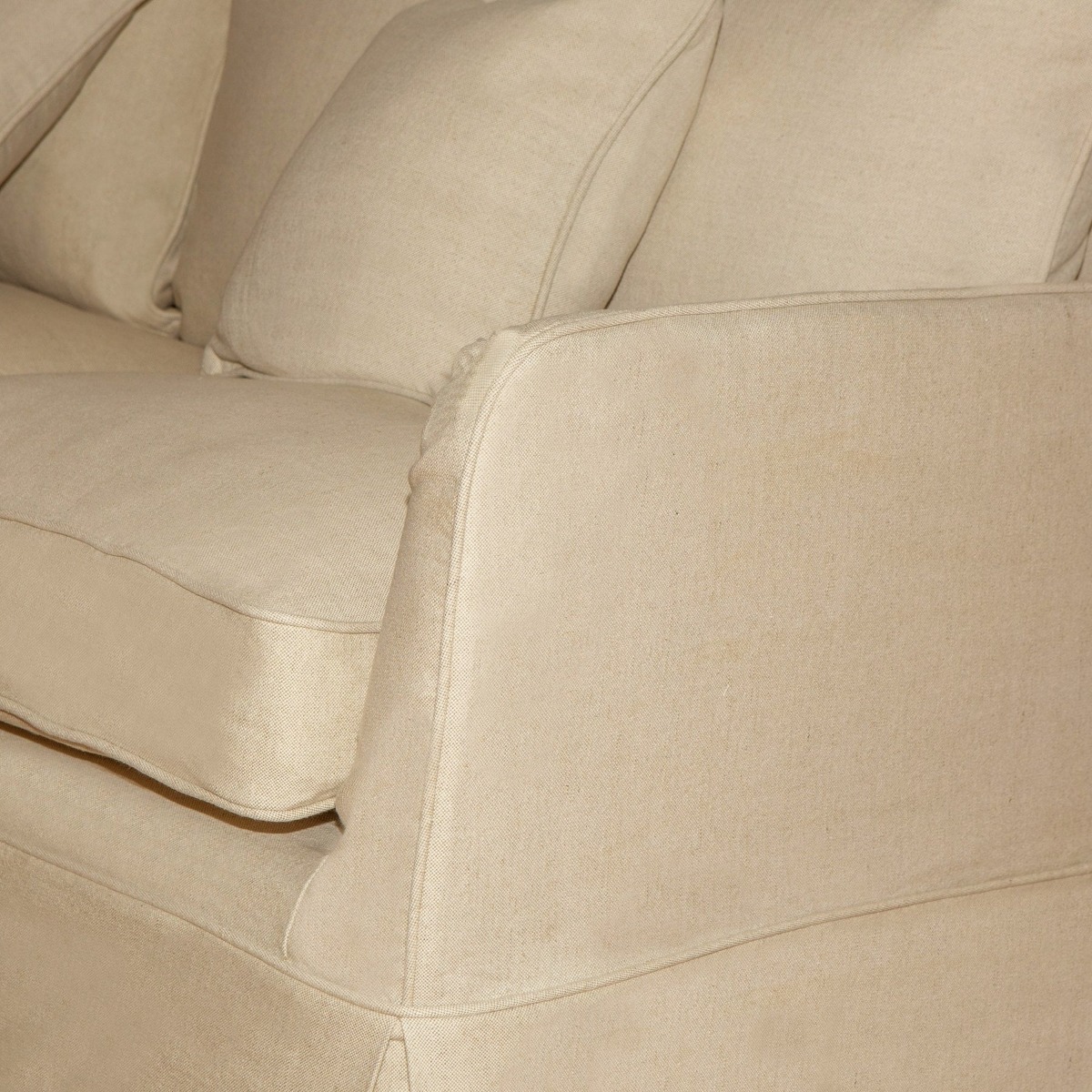 Slip Cover Only - Noosa Hamptons 2 Seat Sofa Beige, W 170cm D 91cm H 80cm (RRP $799) - Image 5