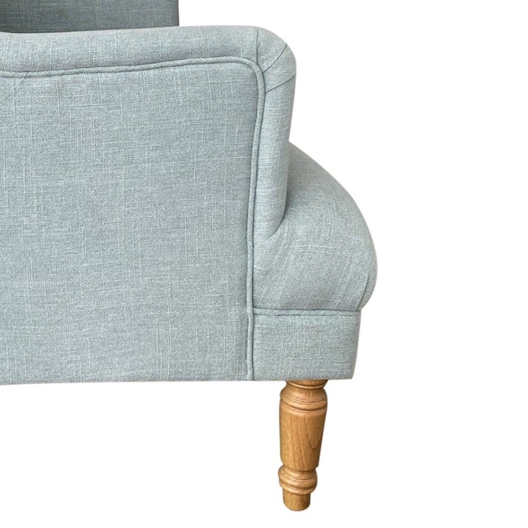 Bayside Hamptons Buttoned Armchair Linen Blend Pistachio, 78cm x 87cm x 109cm (RRP $1499) - Image 4