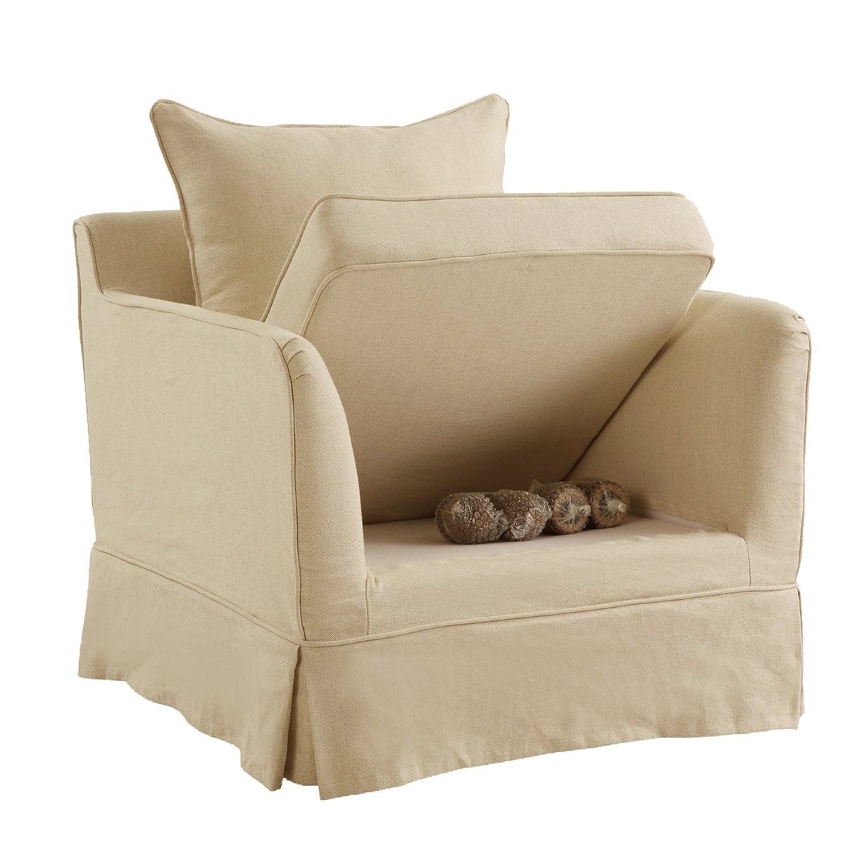 Slip Cover Only - Noosa Hamptons Armchair Beige, W 90cm D 91cm H 80cm (RRP $724) - Image 4