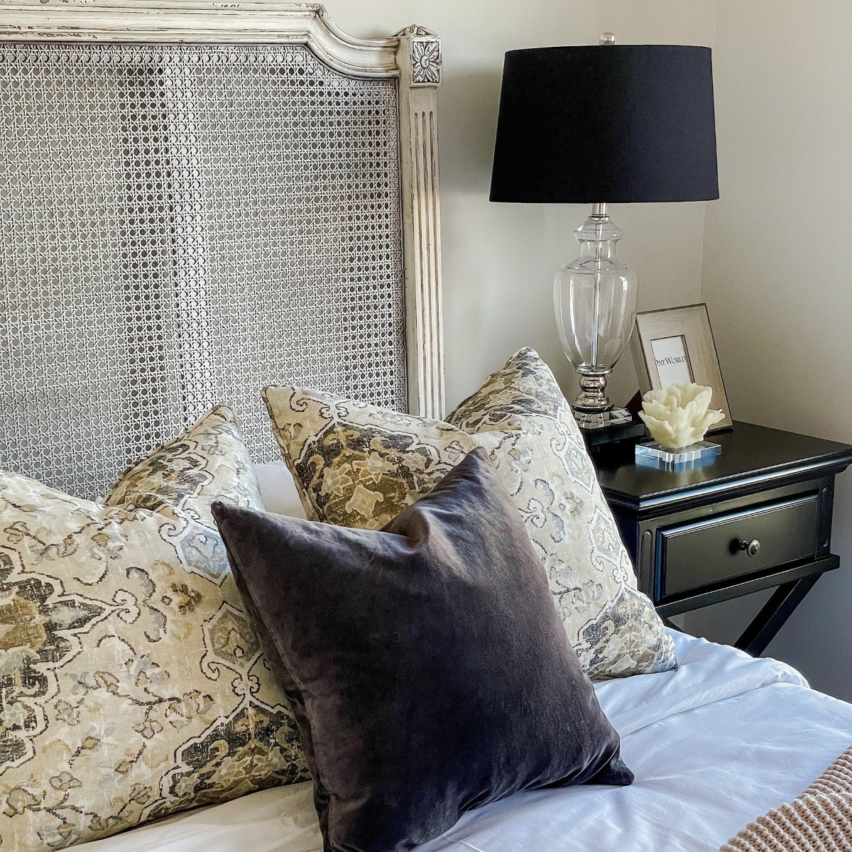 Glass Black Lamp W Black Shade (RRP $379) - Image 3