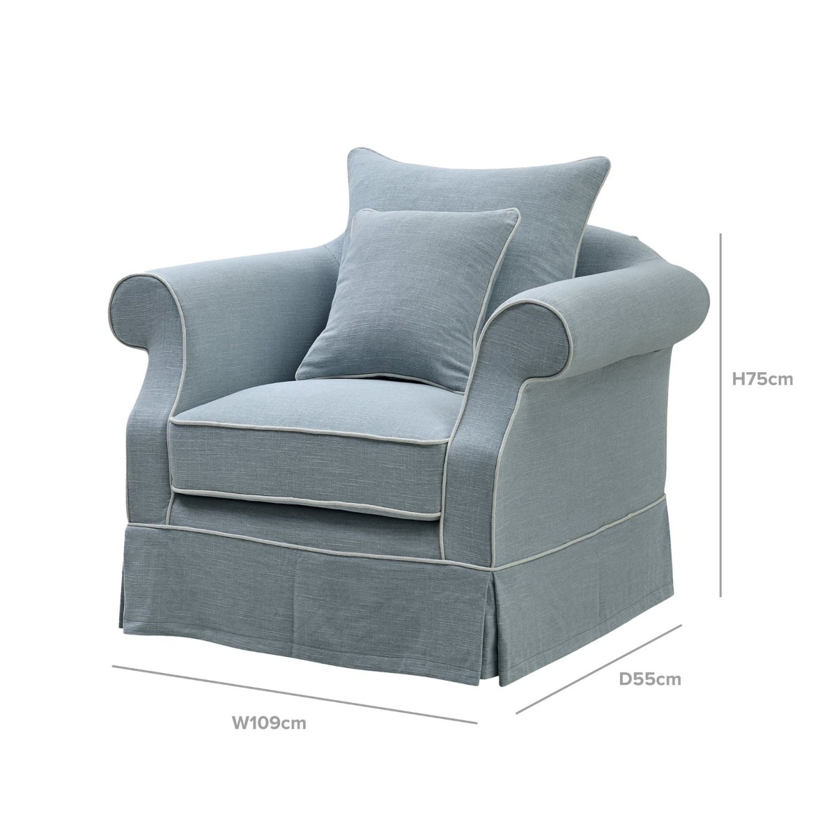 Avalon Hamptons Armchair Beach, W 109cm D 96cm H 81cm (RRP $1899) - Image 12
