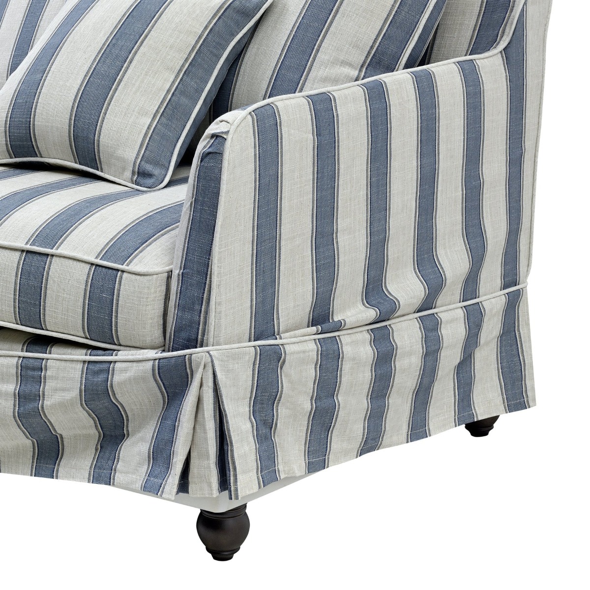 Slip Cover Only - Noosa Hamptons Armchair Blue Sky Stripe, D 10cm W 54cm H 39cm (RRP $724) - Image 3