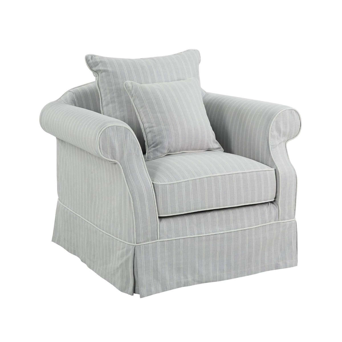 Slip Cover Only - Avalon Hamptons Armchair Cloud Stripe, W 109cm D 96cm H 81cm (RRP $699) - Image 8