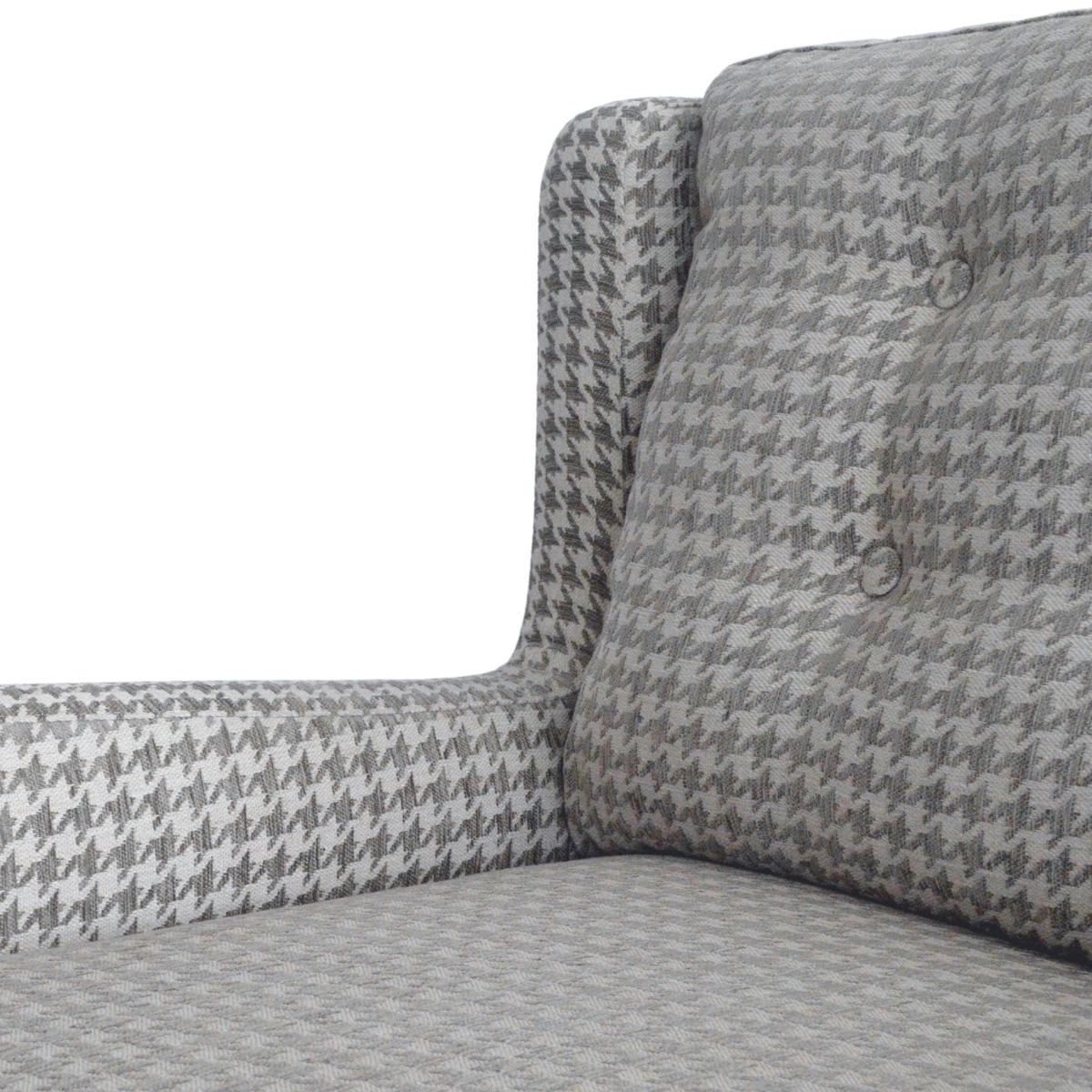 Evie Button Tuffed 3 Seat Sofa Forest Green Velvet W/ Bolster Cushions Taupe, W 78cm D 90cm H 90cm (RRP $1195) - Image 4