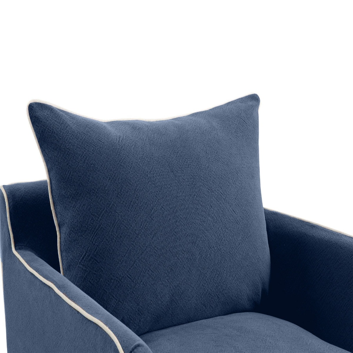Noosa Hamptons Armchair Navy with White Piping, W 91cm D 90cm H 80cm (RRP $1699) - Image 8