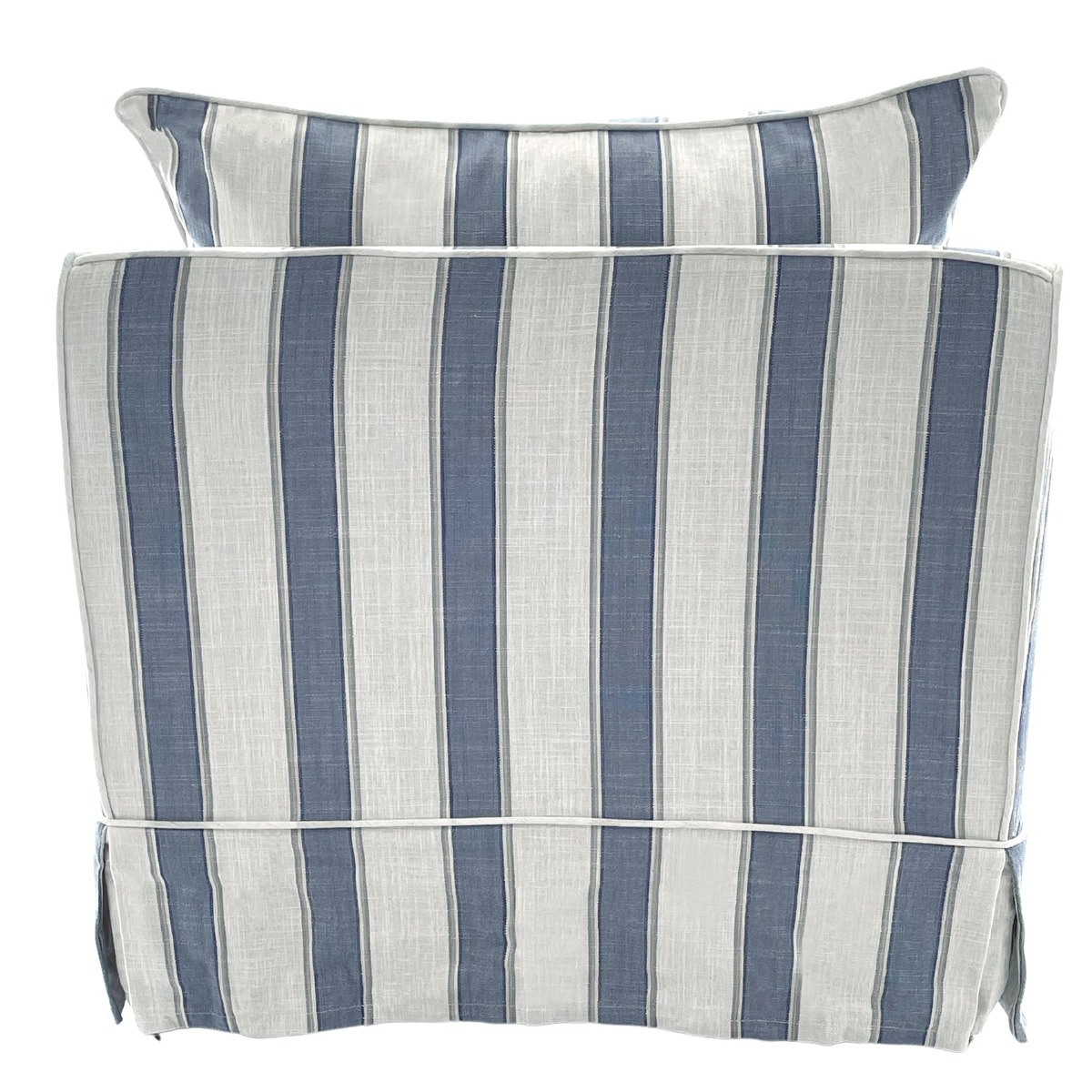 Slip Cover Only - Noosa Hamptons Armchair Blue Sky Stripe, D 10cm W 54cm H 39cm (RRP $724) - Image 6