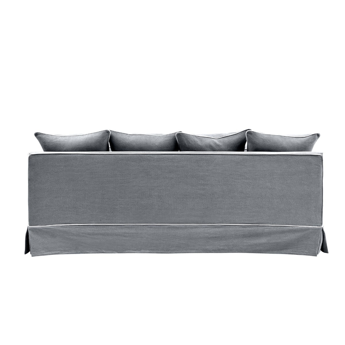 Noosa Hamptons 3 Seat Queen Sofa Bed Grey W/White Piping, W 221cm D 91cm H 80cm (RRP $4279) - Image 11