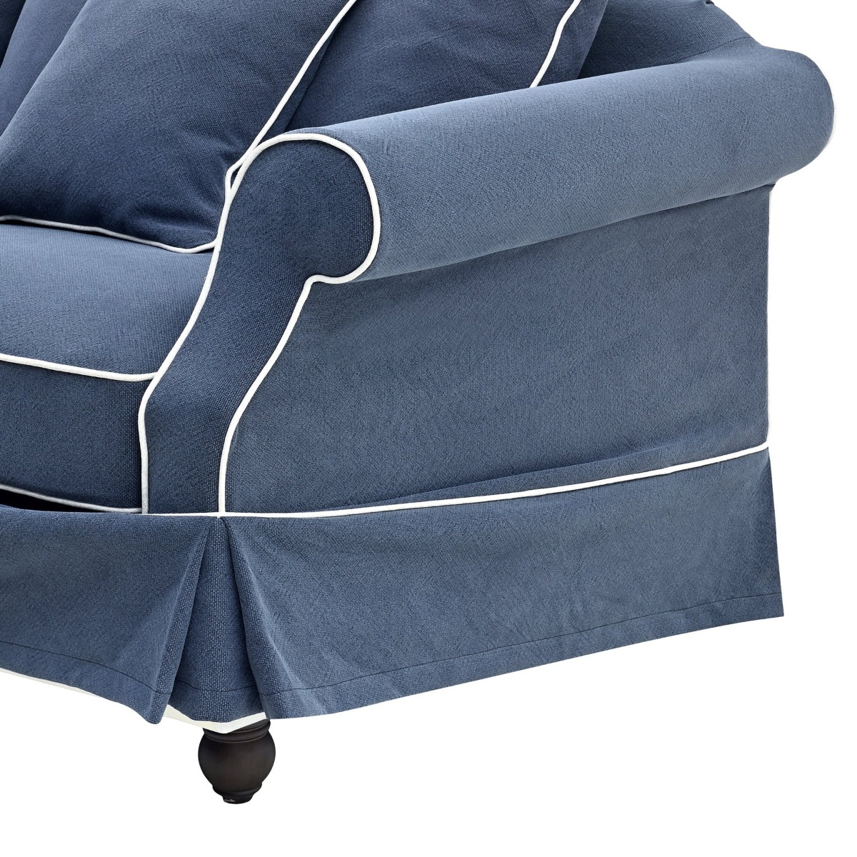 Slip Cover Only - Avalon Hamptons 3 Seat Sofa Navy, W 226cm W 96cm H 81cm (RRP $999) - Image 4
